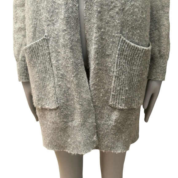 MARINE LAYER Open Front Cashmere Blend Gray Long Cardigan Size Large - Picture 3 of 14